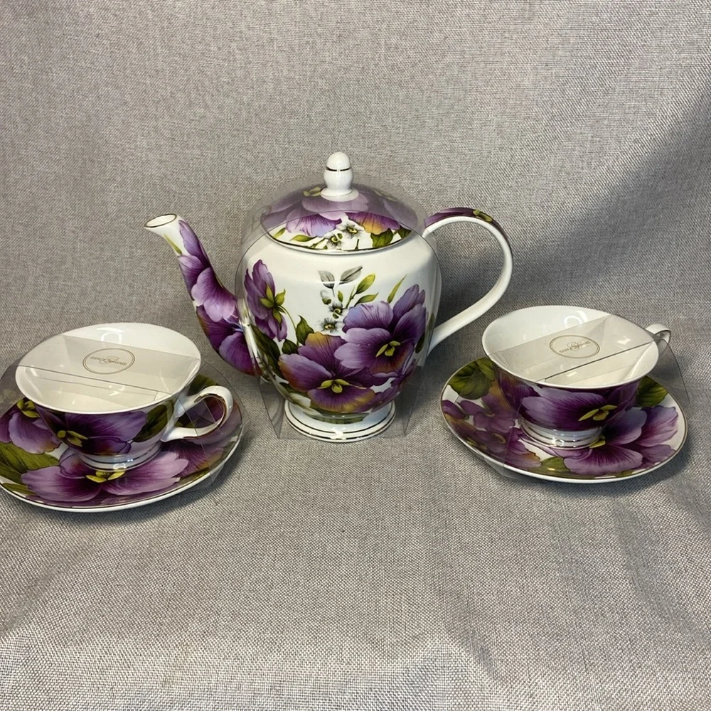 GRACE Teaware Floral Teapot and Teacup Set - Picture 9 of 12